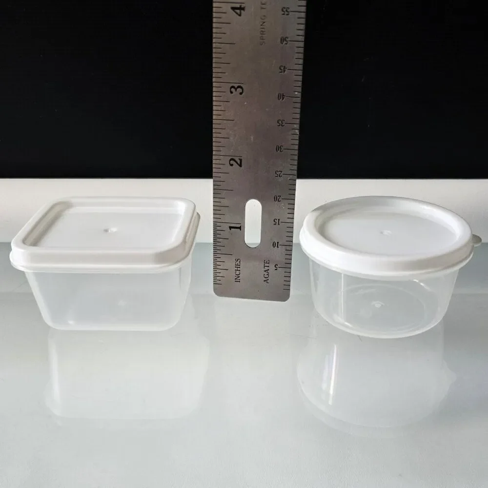 5 Miniature Plastic Storage Containers with Lids Crafts Room Kitchen Organizing